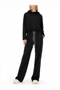Drkshdw women’s cropped black hooded sweatshirt with long sleeves and a drawstring waistband for casual wear