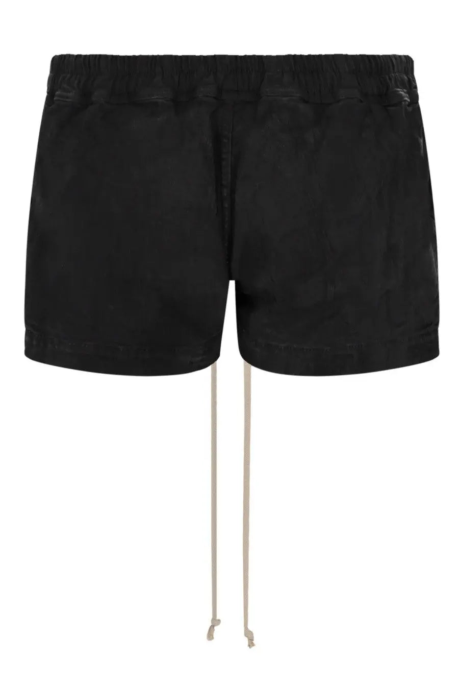 Drkshdw women’s black denim shorts with elastic waistband and matching drawstrings for casual wear
