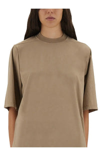 Drkshdw women’s jumbo shirt beige oversized short-sleeve t-shirt with relaxed fit and ribbed crew neckline