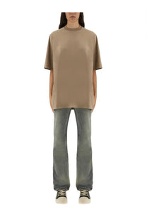 Beige oversized drkshdw women’s jumbo t-shirt with relaxed fit and short sleeves in soft cotton material
