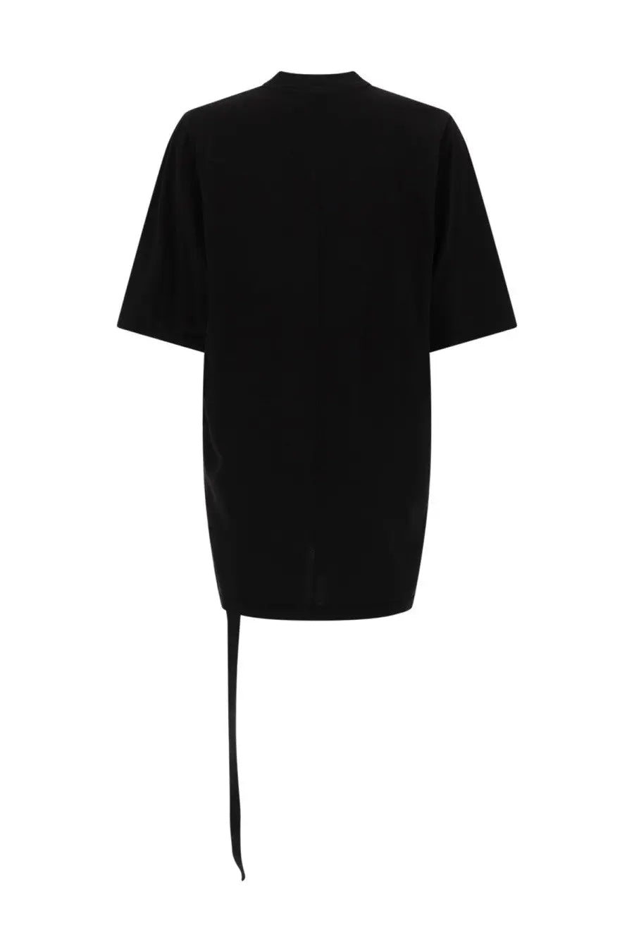 Drkshdw women’s jumbo black oversized t-shirt with side slit and long drawstring hanging from the hem