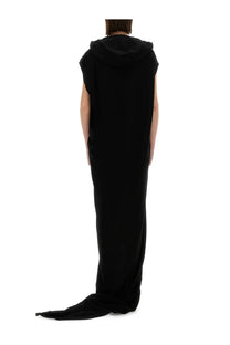 Drkshdw women’s black sleeveless hooded maxi dress with flowing draped silhouette perfect for casual wear
