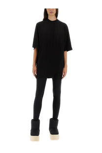 Drkshdw women’s black oversized t-shirt dress with short sleeves high neckline made from smooth fabric