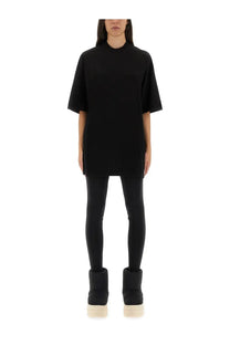 Black oversized t-shirt dress by DRKSHDW women featuring short sleeves and a high neckline in jumbo fit