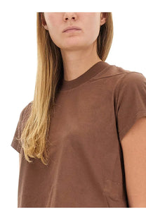 Drkshdw women’s small brown levet shirt loose fitting short sleeve with subtle distressed patch on lower right side