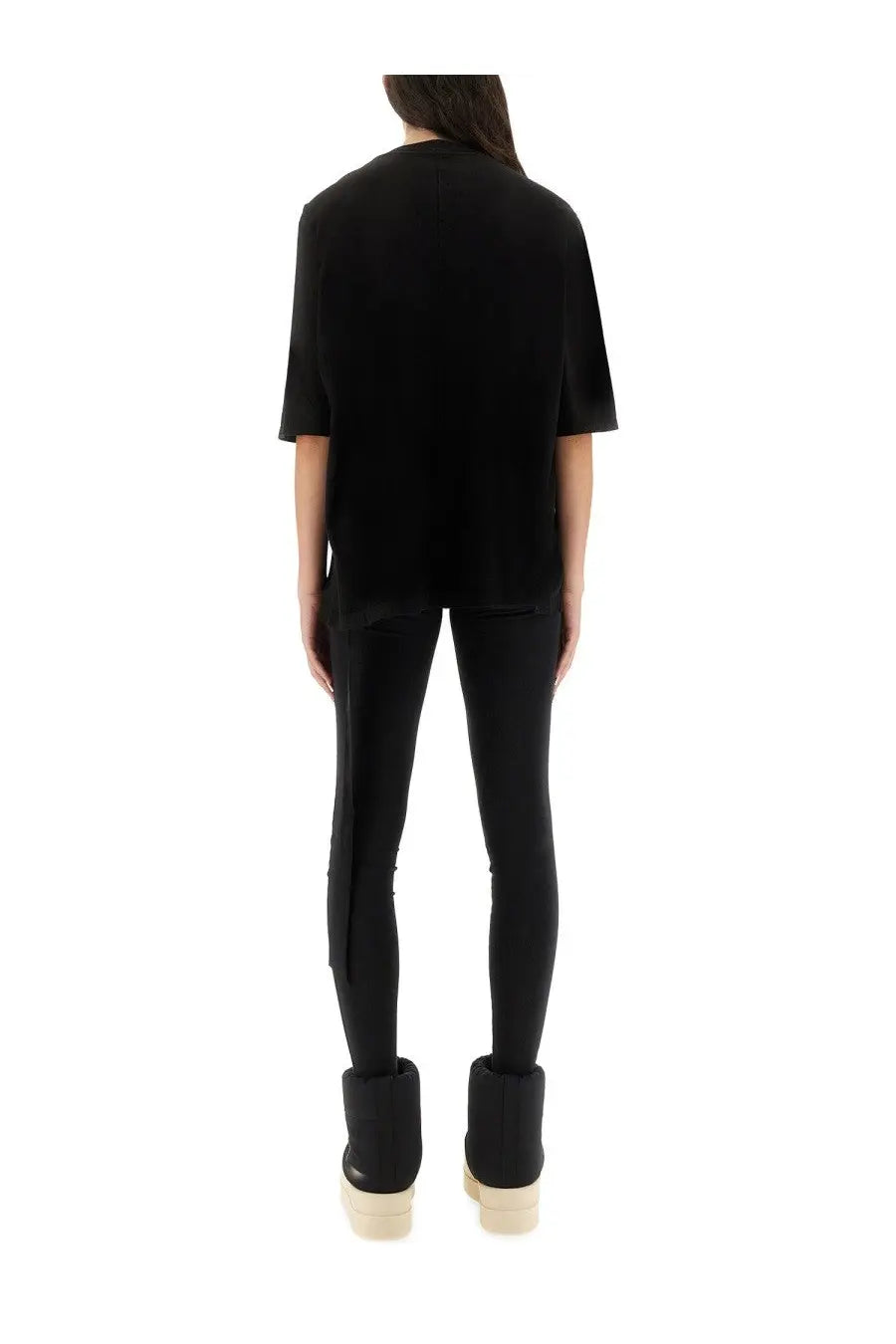 Drkshdw women’s walrus shirt black oversized short-sleeved top with relaxed fit and subtle side seam detailing