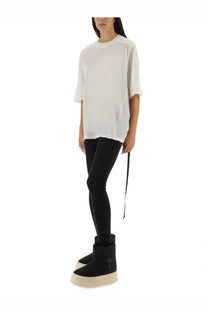 Drkshdw women’s walrus shirt white oversized t shirt with relaxed fit short sleeves and subtle side slits