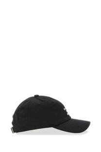 Drôle de Monsieur men’s black cotton baseball cap with white embroidered logo on the front