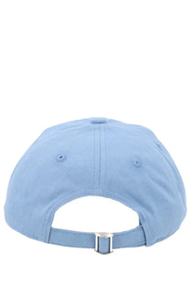 Light blue denim baseball cap with adjustable strap and silver toned buckle by Drôle de Monsieur men