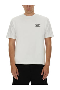 Drôle de monsieur men’s white cotton t-shirt with black not from paris madame text on the left chest