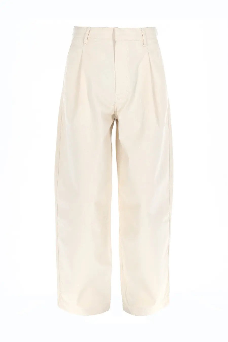 Drôle de Monsieur men’s pantalone ballon white cream high-waisted wide-leg trousers with structured fabric and pleats