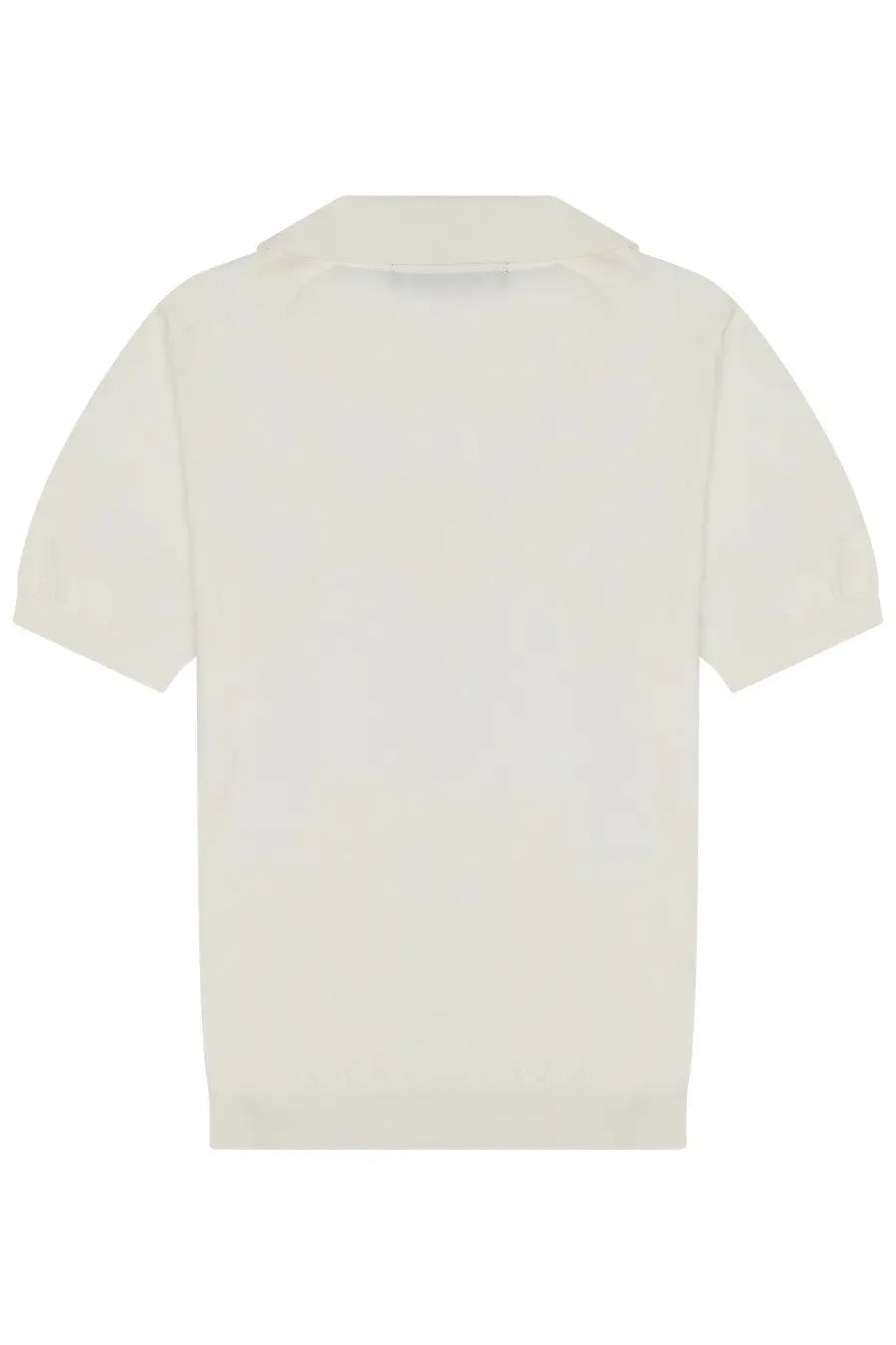 Drumohr men’s cream-colored cotton polo shirt with short sleeves classic collar and ribbed cuffs