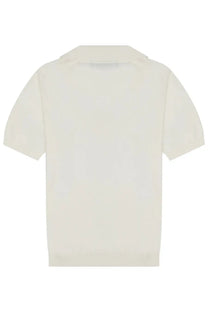 Drumohr men’s cream-colored cotton polo shirt with short sleeves classic collar and ribbed cuffs
