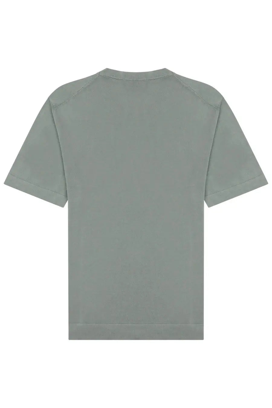 Drumohr men’s cotton shirt grey with relaxed fit minimalist olive green short sleeves and ribbed cuffs