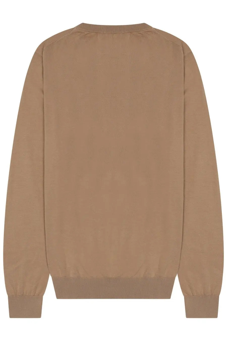 Beige drumohr men’s cotton sweatshirt with long sleeves ribbed cuffs and hem in crewneck style