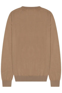 Beige drumohr men’s cotton sweatshirt with long sleeves ribbed cuffs and hem in crewneck style