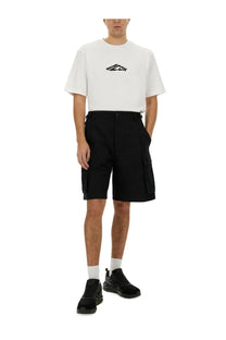 Dsquared2 men’s bermuda cargo black shorts with multiple pockets and straight-leg cut made from durable fabric