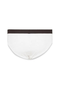 Dsquared2 men’s briefs white featuring white fabric and a solid brown waistband for comfortable everyday wear