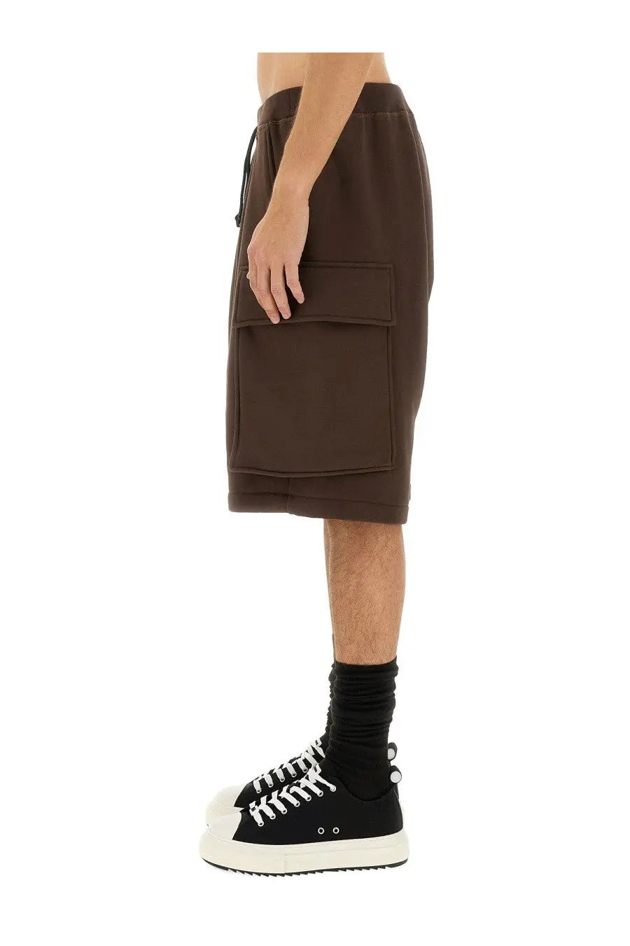 Dsquared2 men’s brown cargo bermuda shorts balloon with drawstring waist and two large front pockets