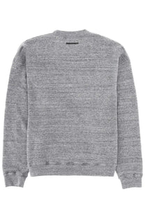 Dsquared2 men’s felpa iconique grey sweatshirt with gray heathered texture ribbed cuffs and subtle knit details