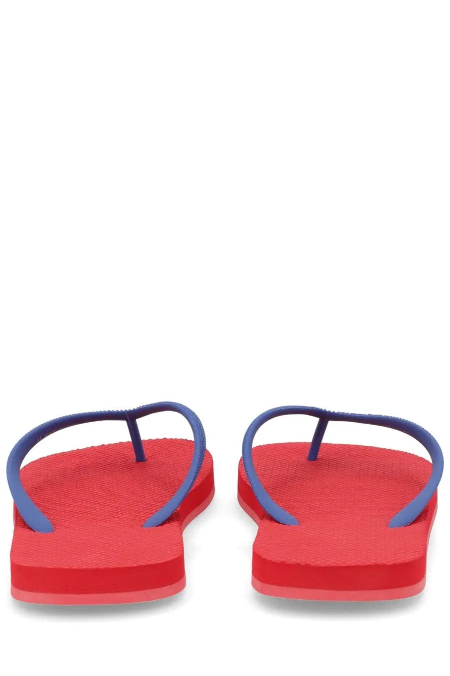 Dsquared2 men’s flip flop slipper in red and blue with textured rubber sole for casual wear
