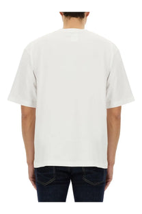 Dsquared2 men’s white cotton t-shirt with relaxed fit and short sleeves in icon new generation style