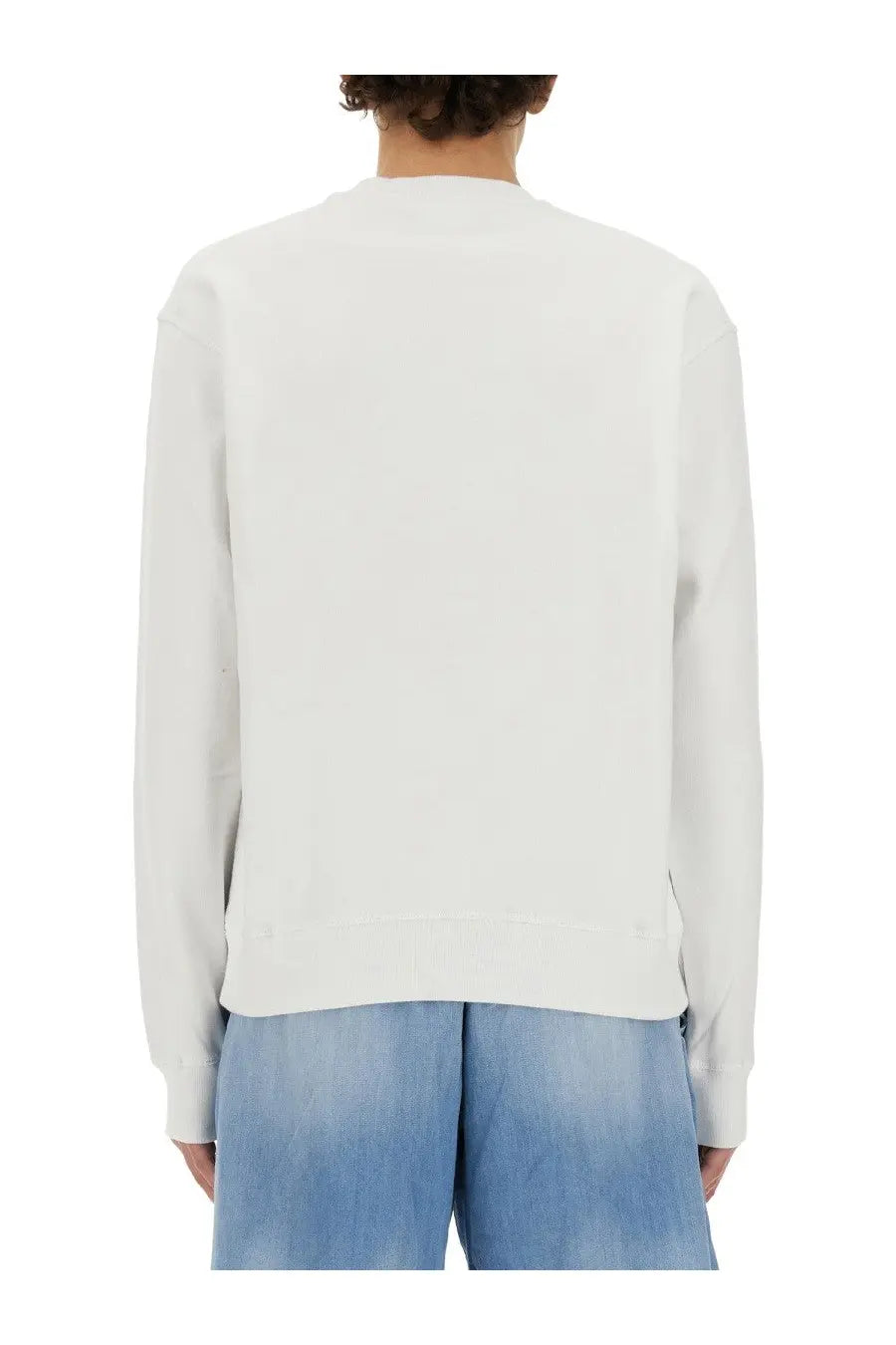 Dsquared2 men’s icon white crewneck sweatshirt with long sleeves made of soft cotton for casual wear