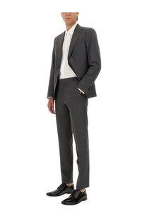 Dsquared2 men’s London dress grey tailored charcoal gray suit with sleek modern cut and subtle texture