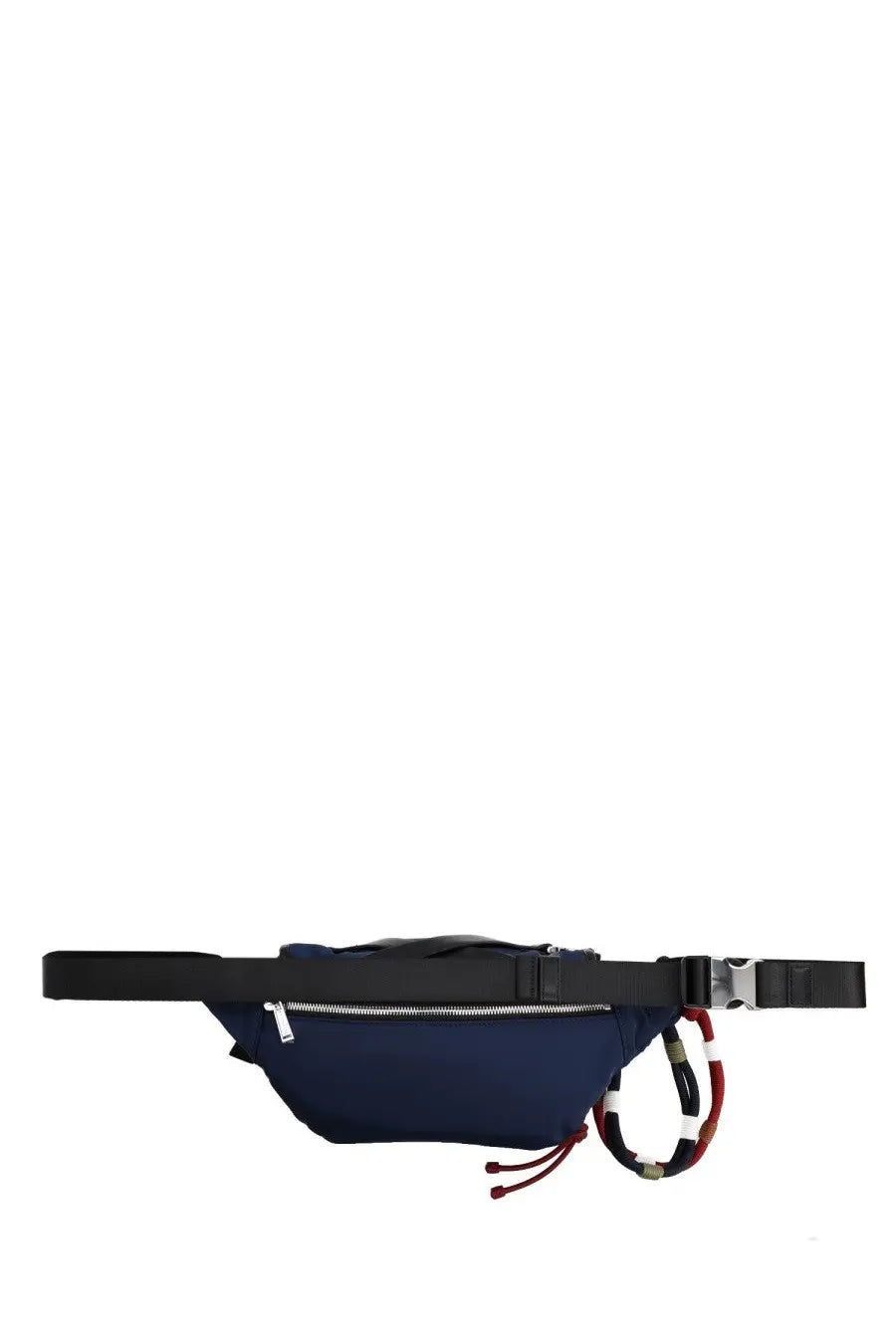 Dsquared2 men’s pouch heritage blue navy blue nylon fanny pack with black strap and silver zipper pull