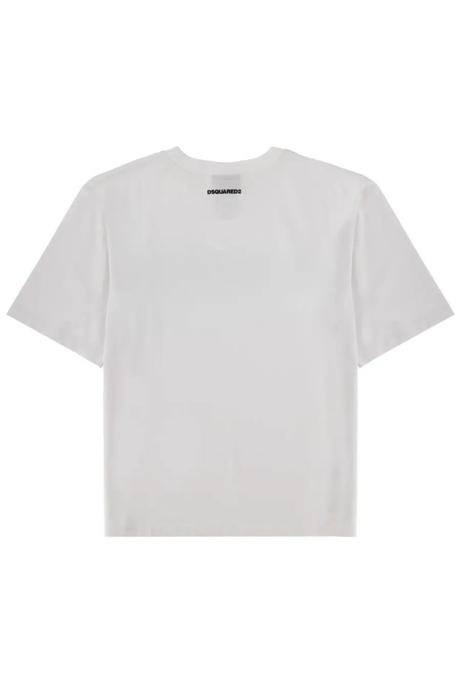White dsquared2 men’s short-sleeved t-shirt with minimalist design and subtle logo at the neckline