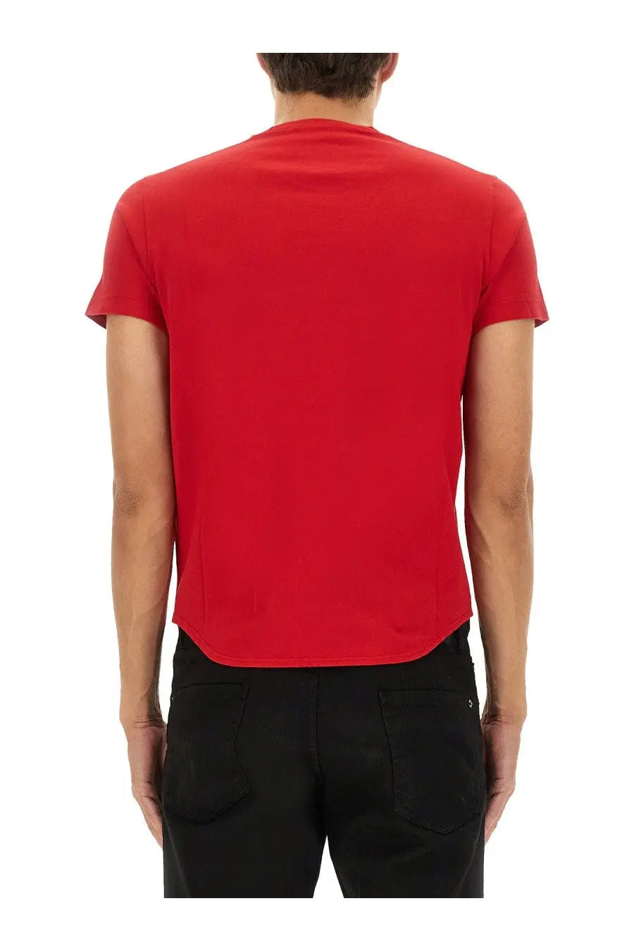 Dsquared2 men’s red short-sleeved crew neck t-shirt made from soft cotton for casual wear