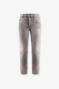 Dsquared2 men’s skater jeans grey in distressed gray denim with faded wash and subtle frayed details