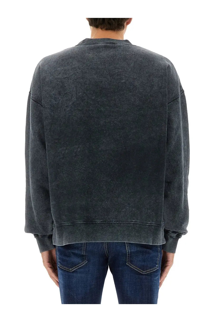 Dsquared2 men’s sweatshirt grey in dark gray with a relaxed fit and ribbed cuffs made of soft fabric