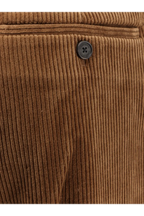 Dunst men’s brown corduroy trousers featuring a dark gray button for casual and stylish wear