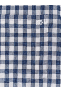 Dunst men’s cotton blend button-down shirt in blue and white gingham with embroidered chest pocket logo