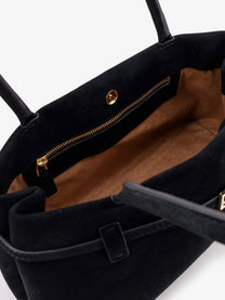 Manu Atelier Women's East West Le Cambon Suede Shoulder Bag Black