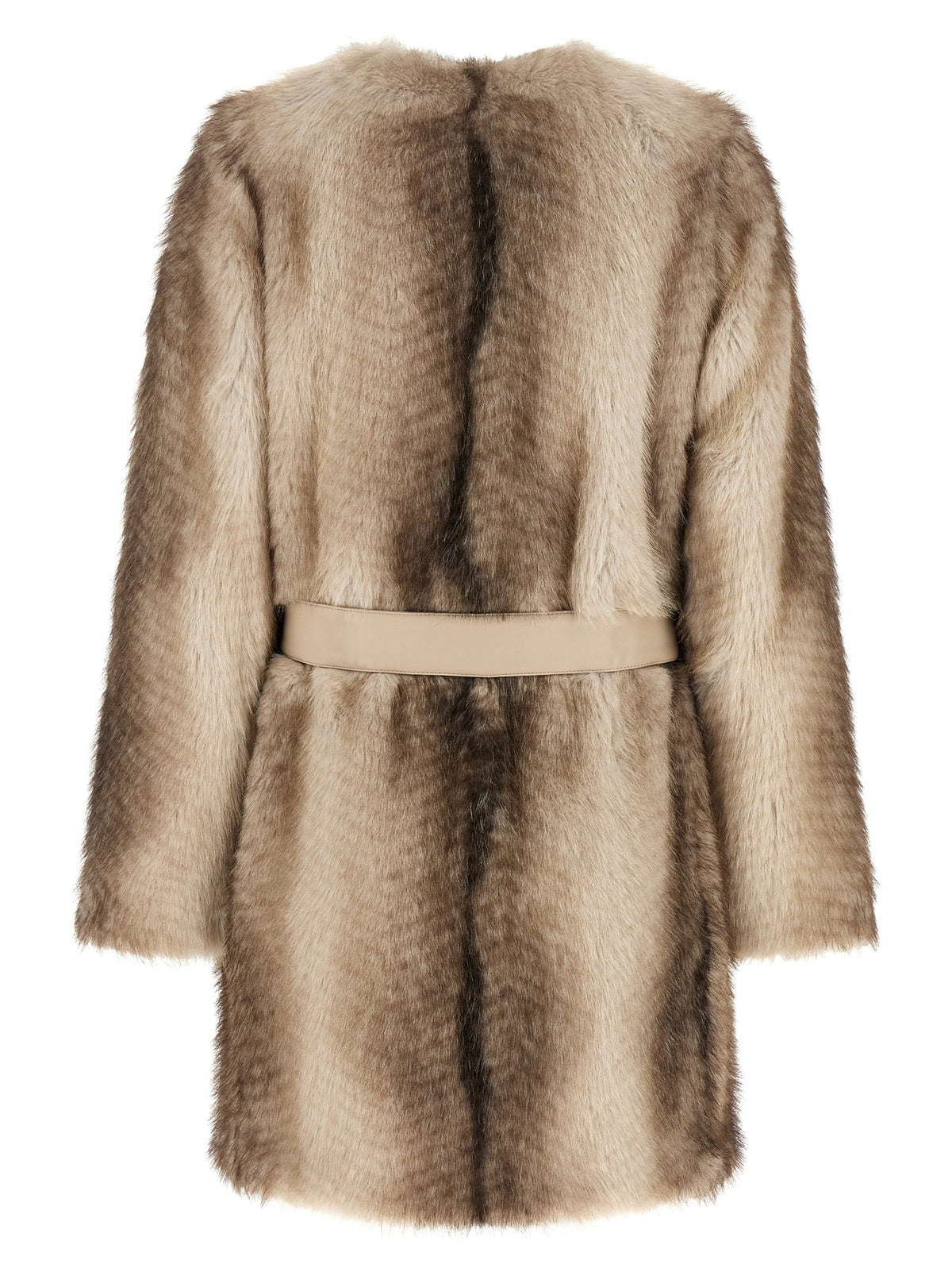 TWINSET Eco Fur Coat Brown