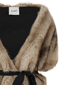 Nude Lucy Eco Fur Stole Beige