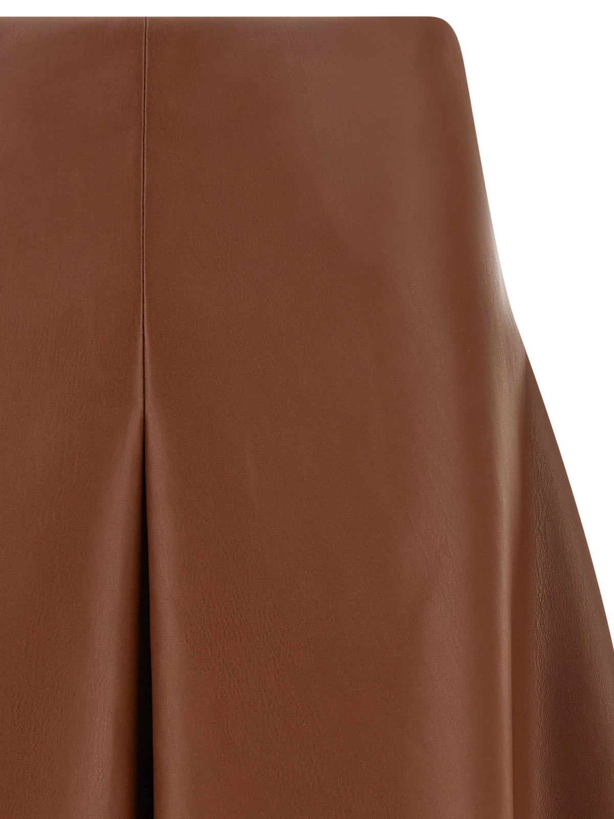 Nude Lucy Eco Leather Full Skirt Brown
