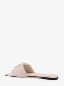 Tory Burch Women's Eleanor Leather Flat Sandals White