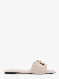 Tory Burch Women's Eleanor Leather Flat Sandals White
