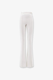 Elisabetta franchi women’s white high-waisted flared trousers with sleek tailored fit and subtle vertical seams