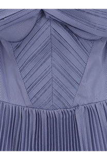 Elisabetta Franchi women’s daily pleated dress with a structured bodice in navy blue and white stripes