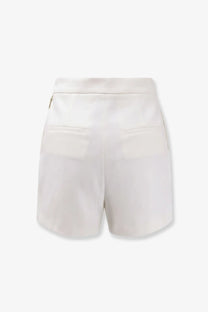 Elisabetta Franchi women’s white tailored shorts with cream color and subtle side zippers for daily wear