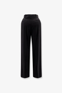 Elisabetta Franchi womens essentials black high waisted wide leg stretch trousers with tailored back pleats