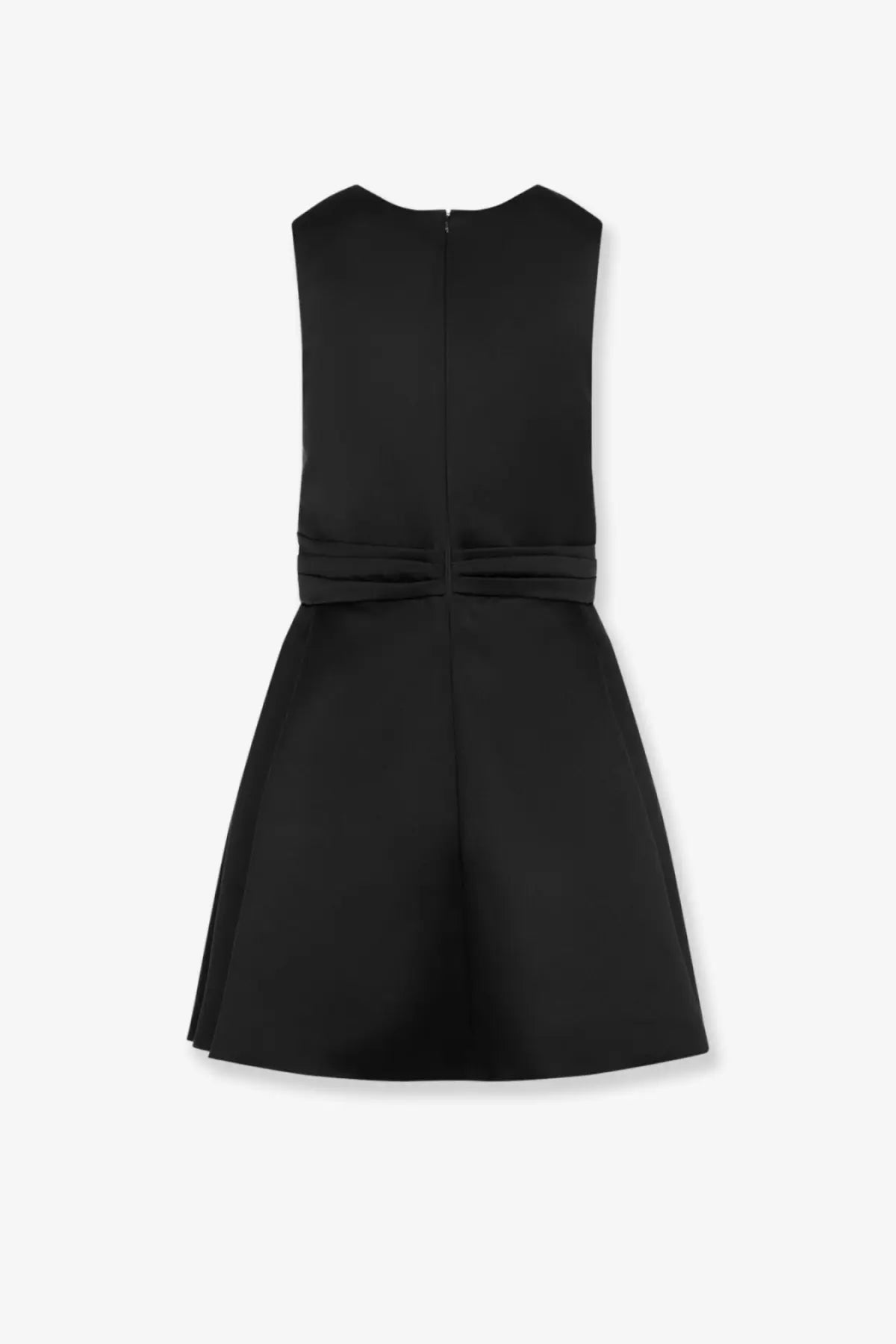 Elisabetta franchi women’s events mini dress in black sleeveless satin with cinched waistband detail