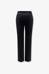 Elisabetta Franchi women’s black tailored trousers with sleek straight-leg cut and smooth matte fabric finish