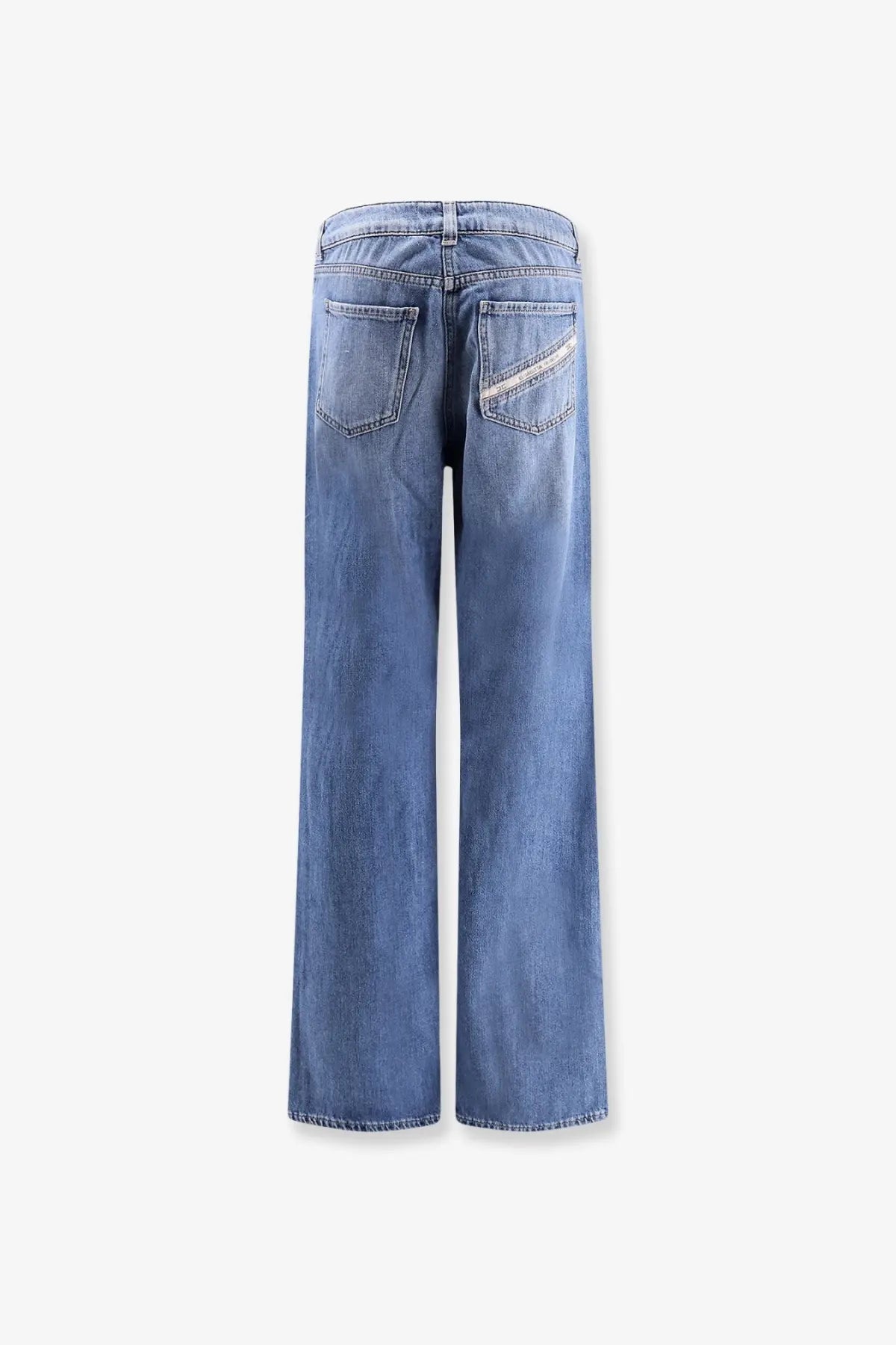 Elisabetta franchi women’s urban cotton jeans in light-wash blue denim with wide-leg cut and subtle stitching details