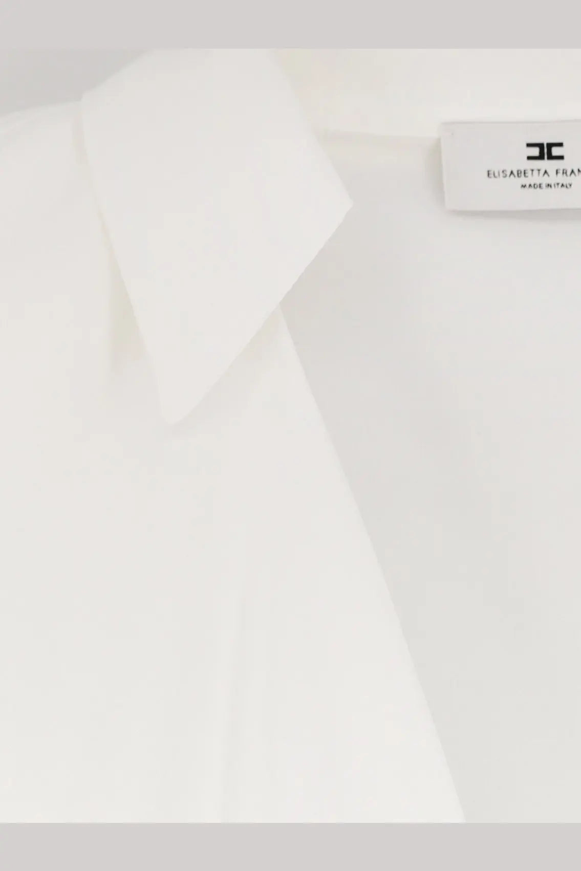 Elisabetta franchi women’s white viscose body shirt with crisp collar elegant fabric and subtle stitching details