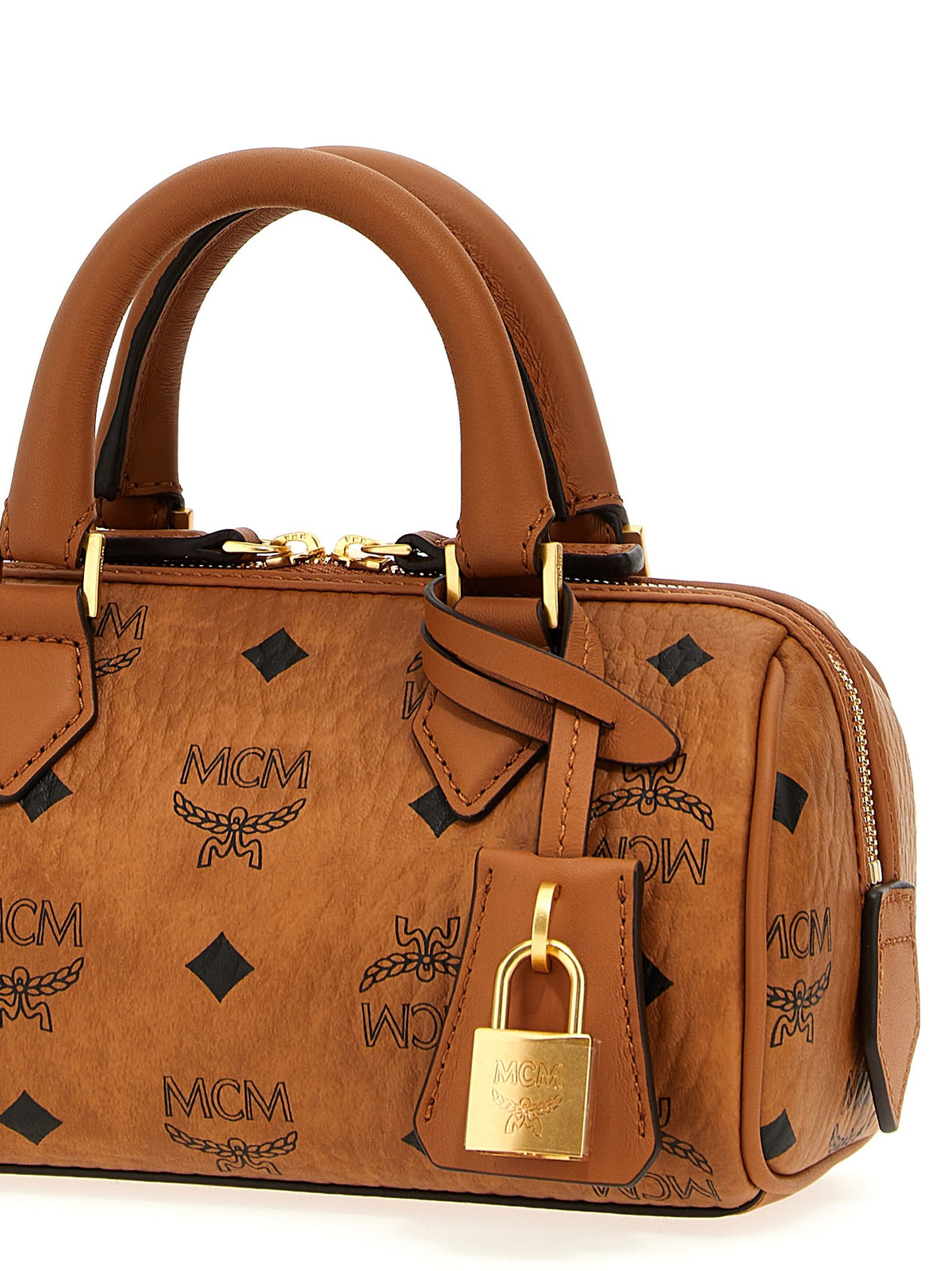 MCM Ella Boston Mini Handbag Brown